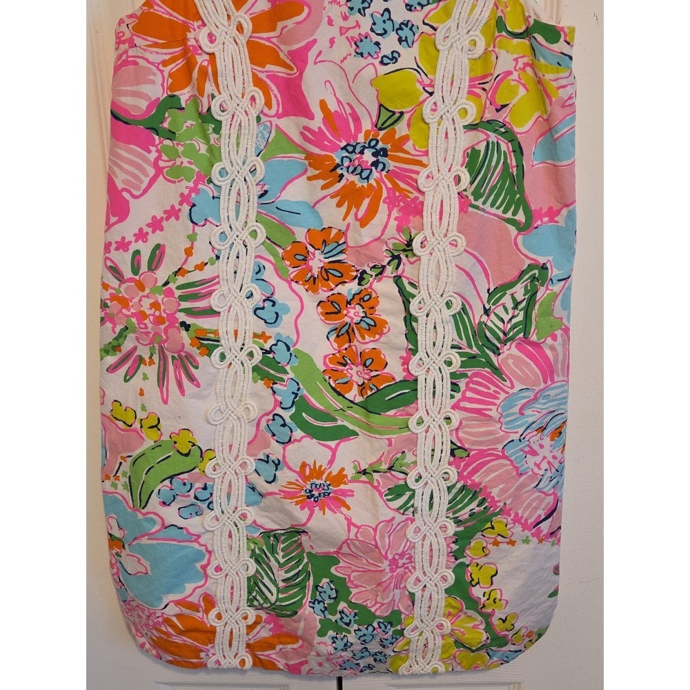 Lilly Pulitzer Girls L 10/12 Nosey Posey Floral Shift Dress Lined Fairy Coquette - Picture 3 of 12